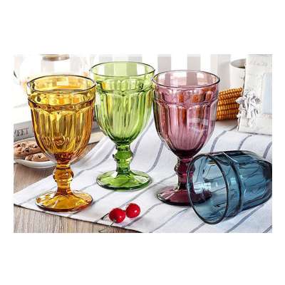 Glass manufacturer Pigment colored wine glass goblet for wedding