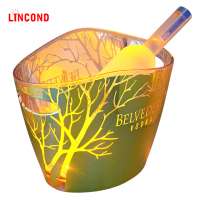 Custom Plastic LED Illuminated Ice Bucket Promotion LED Lighting Wine Bucket