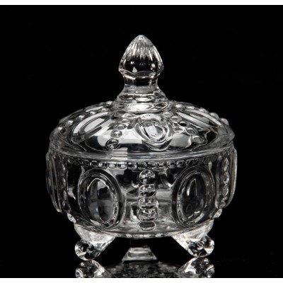 crystal jar/ crystal jug transparent glass candy jar sugar pot