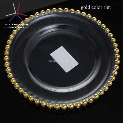 FALAJA Gold beaded charger plate gold bead charger plates for wedding events