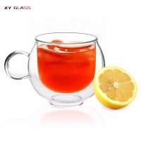 Fashionable Modern Eco Friendly Double Walled Pyrex Glass Syrup Cup