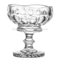 New designed Cobblestone shape clear glass ice cream cup