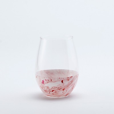 Egg Shape Wine Glass Tumbler Cup With Unique Decal