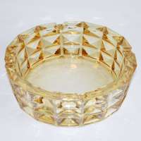 FALAJA Crystal Golden and Luxury Glass Cigarette Ashtray Glass for Home Decoration